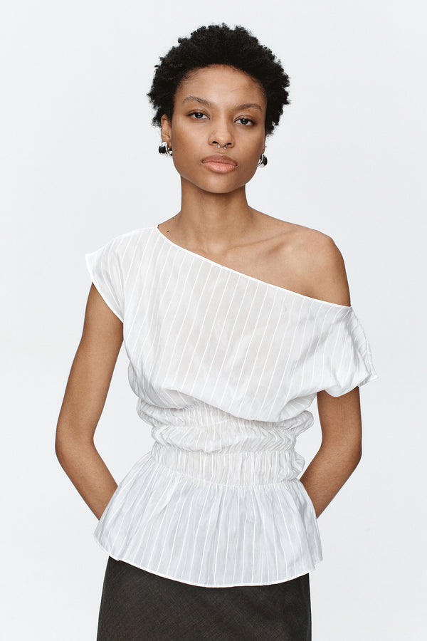 AIDA TOP - IVORY STRIPE