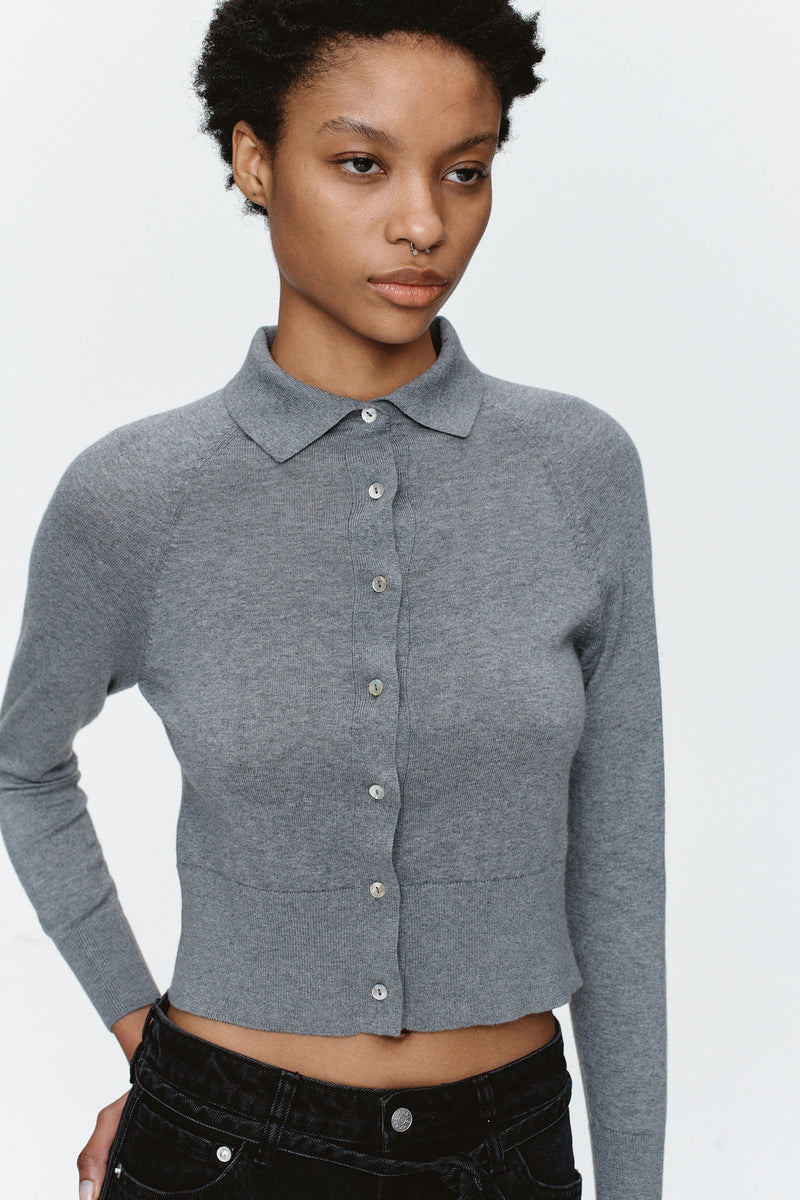 FOUNDATIONS CARDIGAN - GREY MARLE