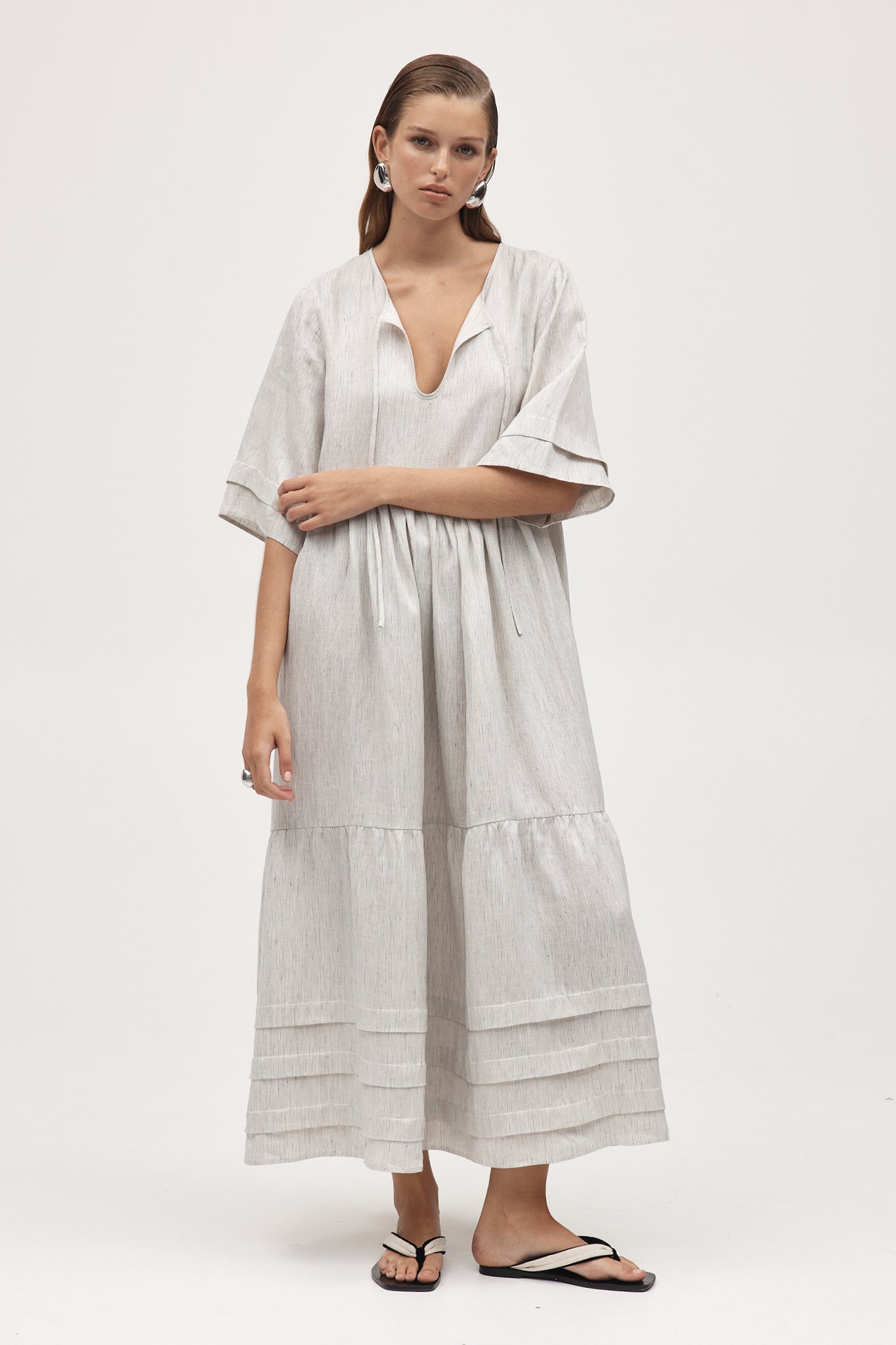 NELLIE DRESS - TWILL STRIPE