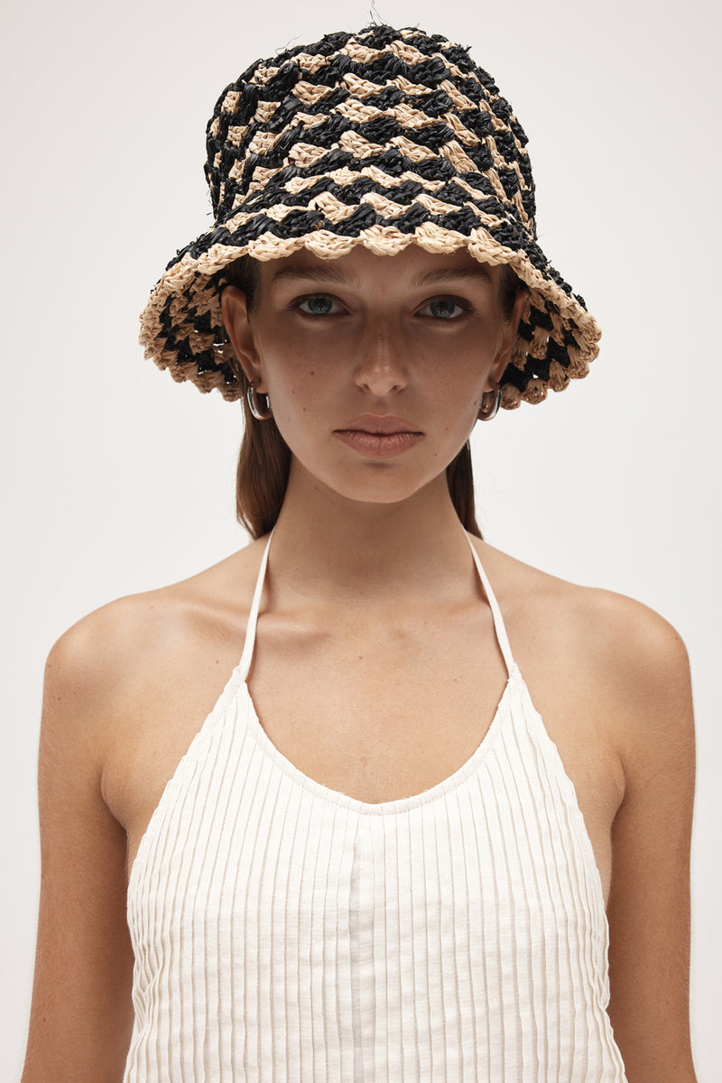 LOLA HAT - NATURAL / BLACK