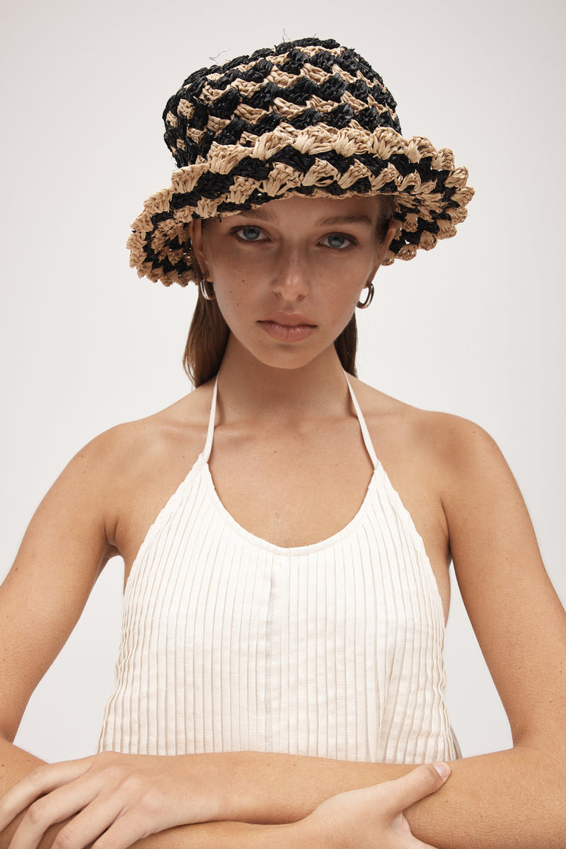 LOLA HAT - NATURAL / BLACK