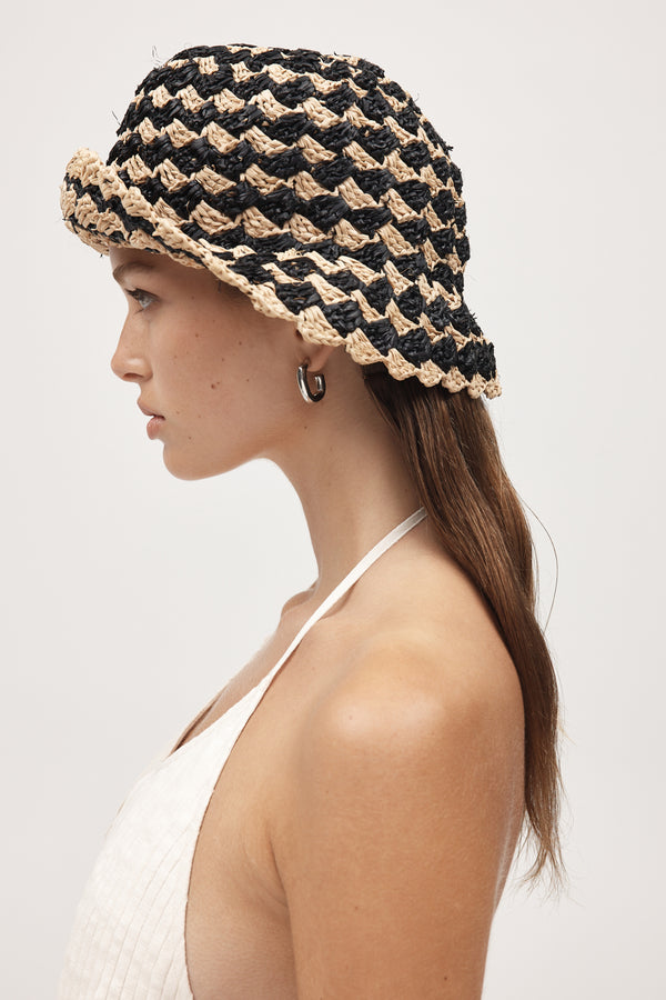 LOLA HAT - NATURAL / BLACK