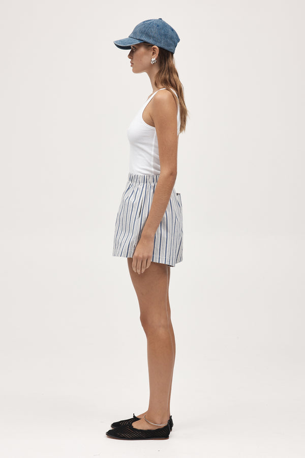 ALISA SHORT - CERULEAN STRIPE