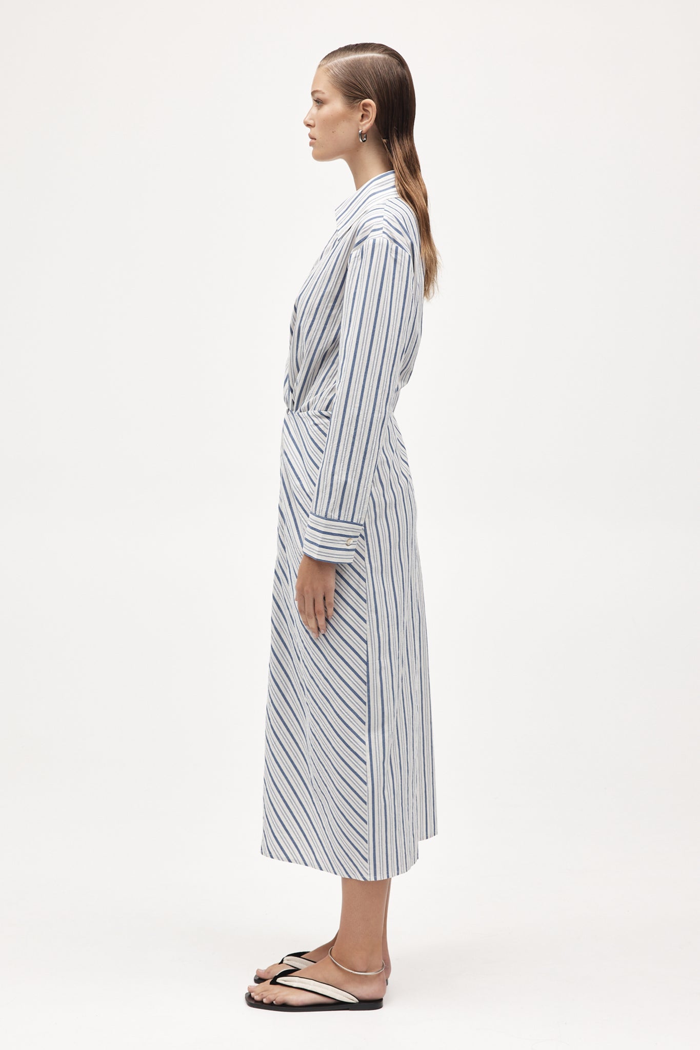 COLLINS DRESS - CERULEAN STRIPE