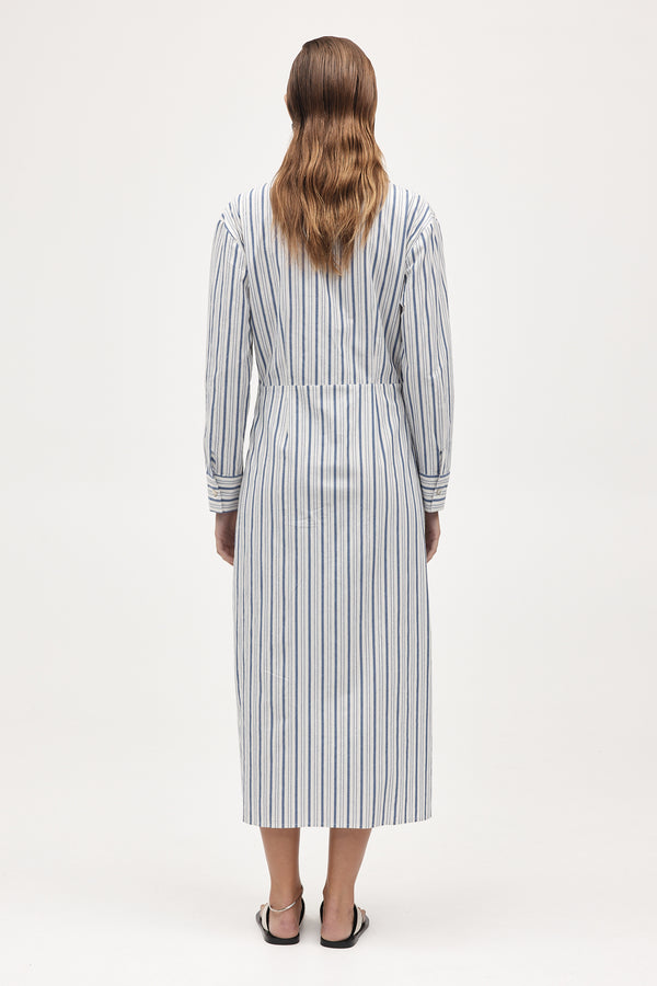 COLLINS DRESS - CERULEAN STRIPE