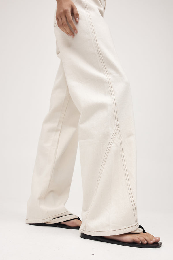 CURVE SEAM JEAN II - ECRU