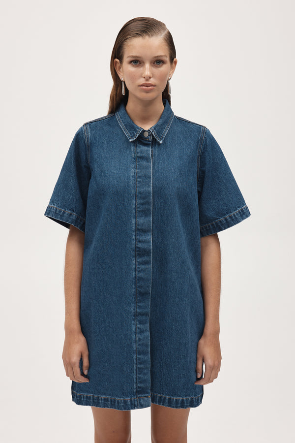 DARLA DRESS - HERITAGE BLUE