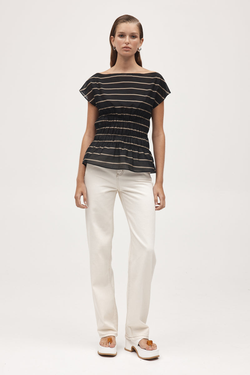 AIDA TOP - BLACK STRIPE