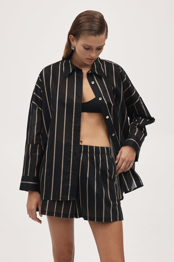 EDIE SHIRT - BLACK STRIPE