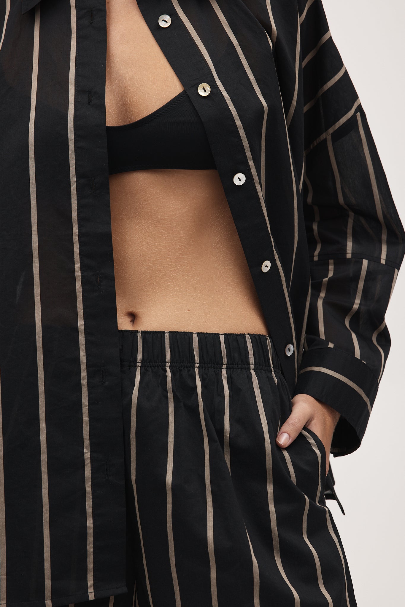 EDIE SHIRT - BLACK STRIPE