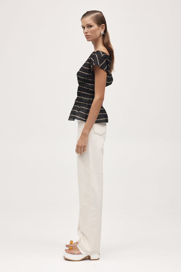 AIDA TOP - BLACK STRIPE