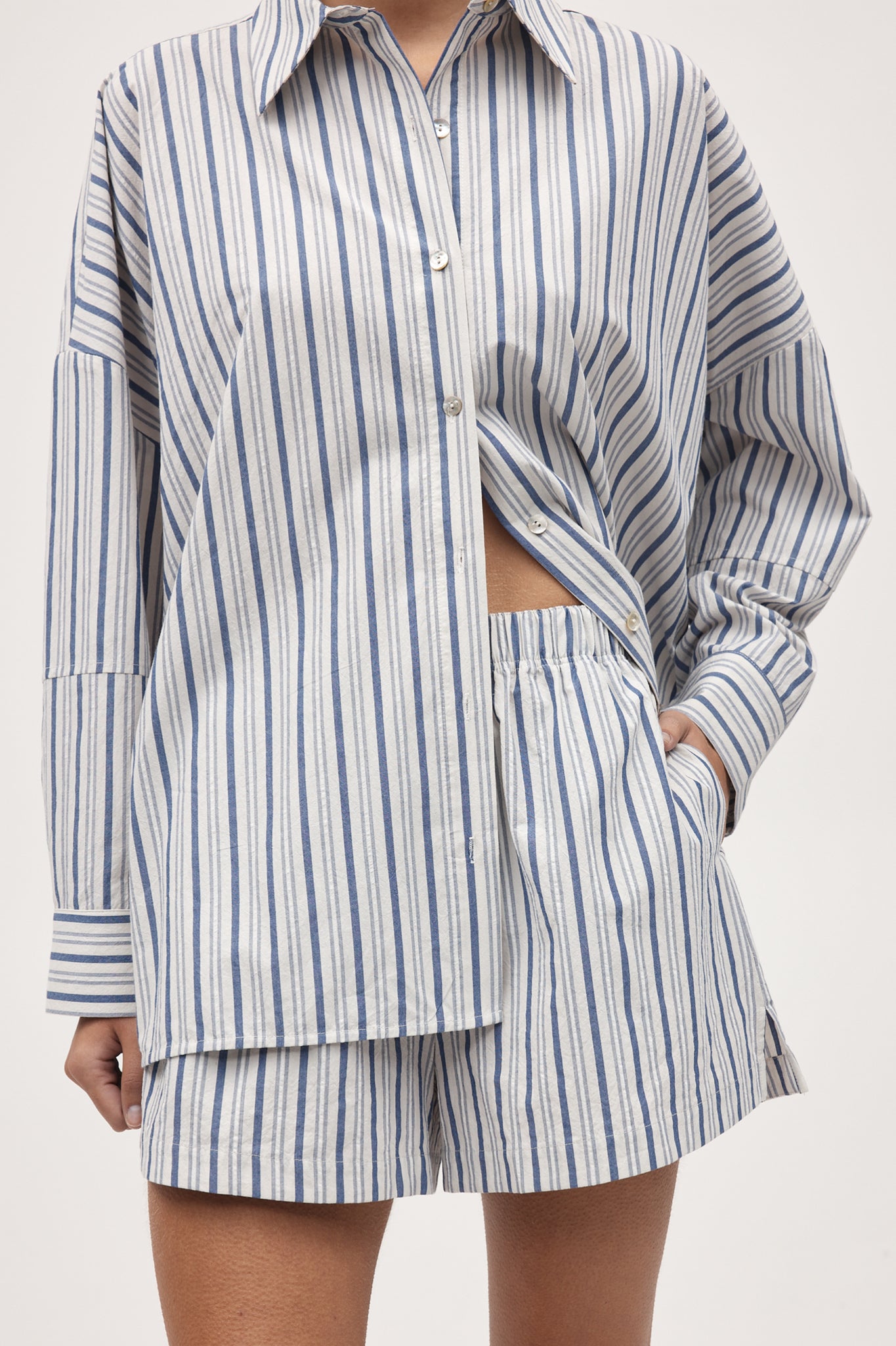 EDIE SHIRT - CERULEAN STRIPE