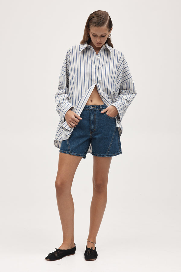 EDIE SHIRT - CERULEAN STRIPE