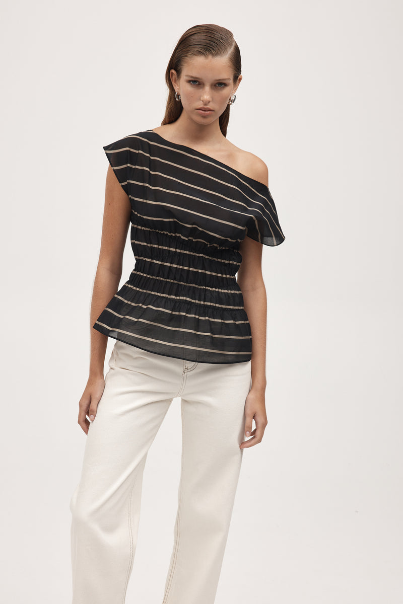 AIDA TOP - BLACK STRIPE