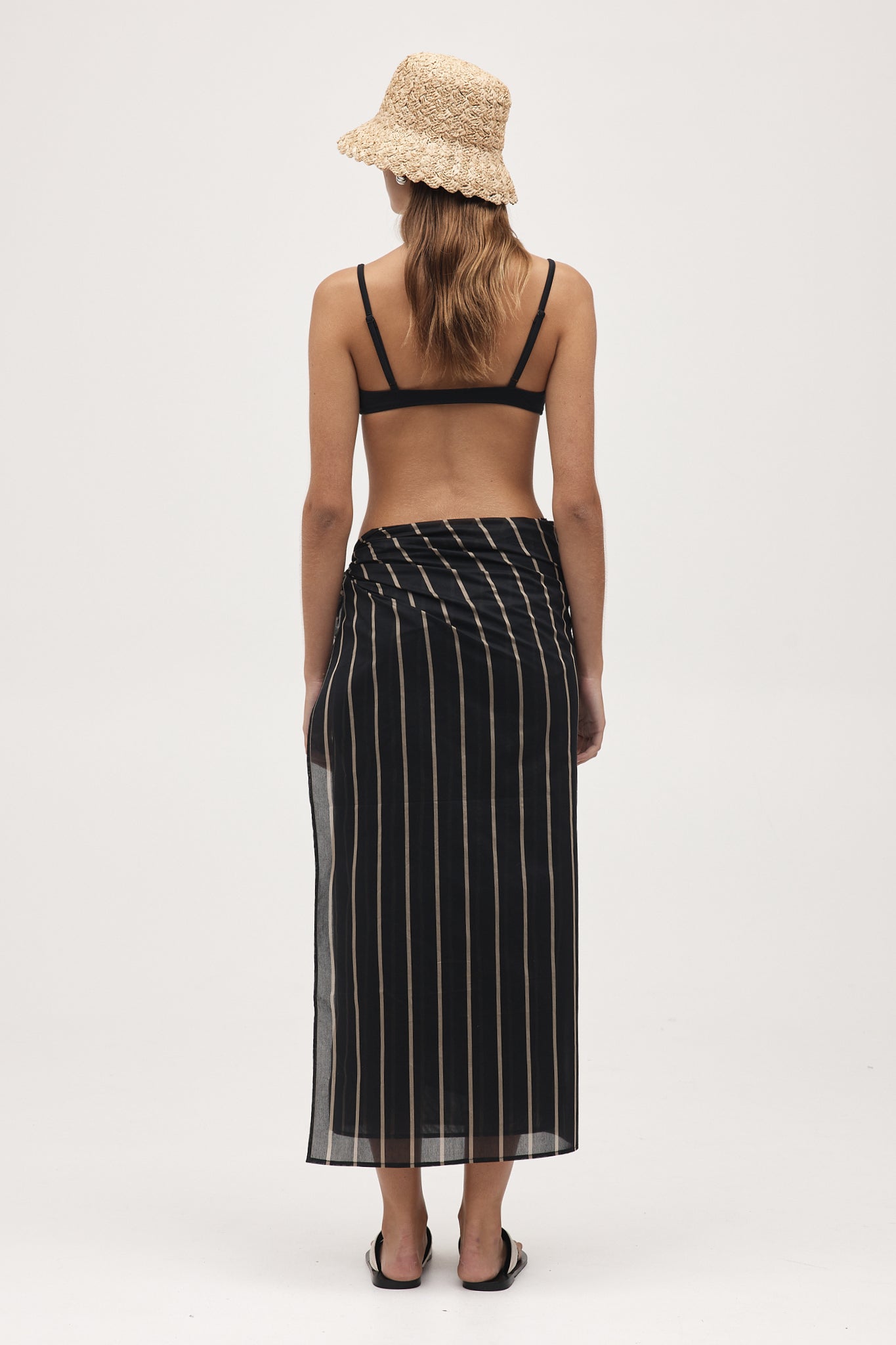 HATTIE SARONG - BLACK STRIPE