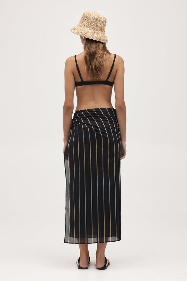 HATTIE SARONG - BLACK STRIPE