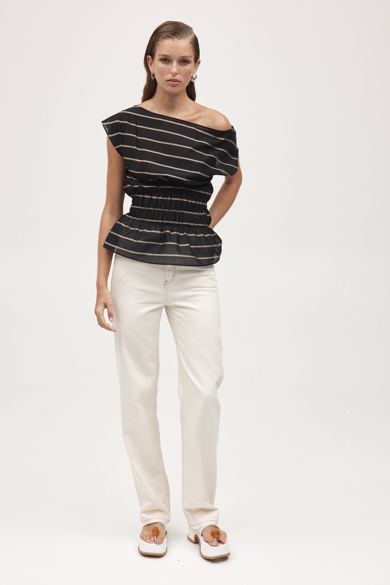 AIDA TOP - BLACK STRIPE