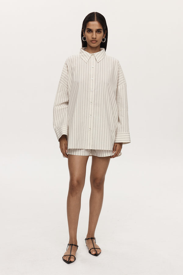 EDIE SHIRT - IVORY STRIPE