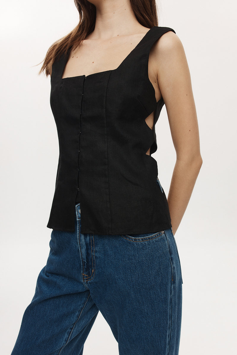 TAHLIA TOP - BLACK